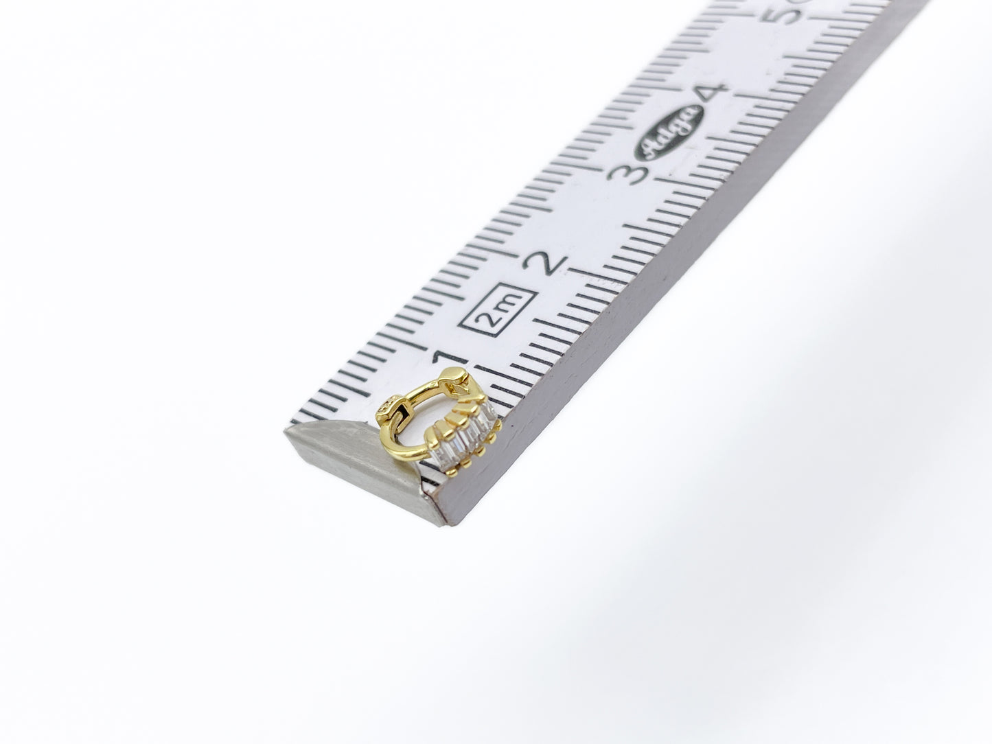 Piercing 925 Silber vergoldet Baguette