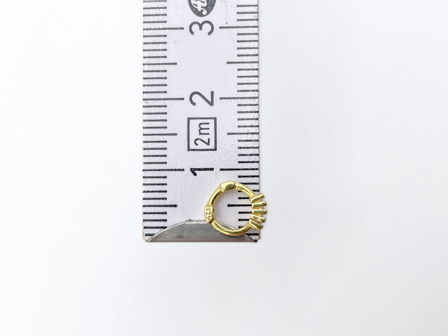 Piercing 925 Silber vergoldet Baguette