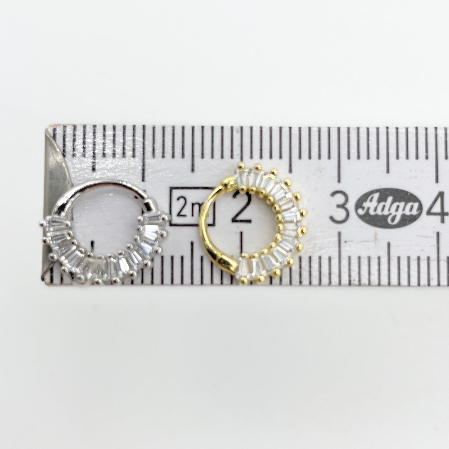 Daith Piercing 925 Silber vergoldet baguette