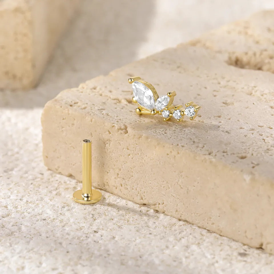 Piercing 925 Silber vergoldet Libelle