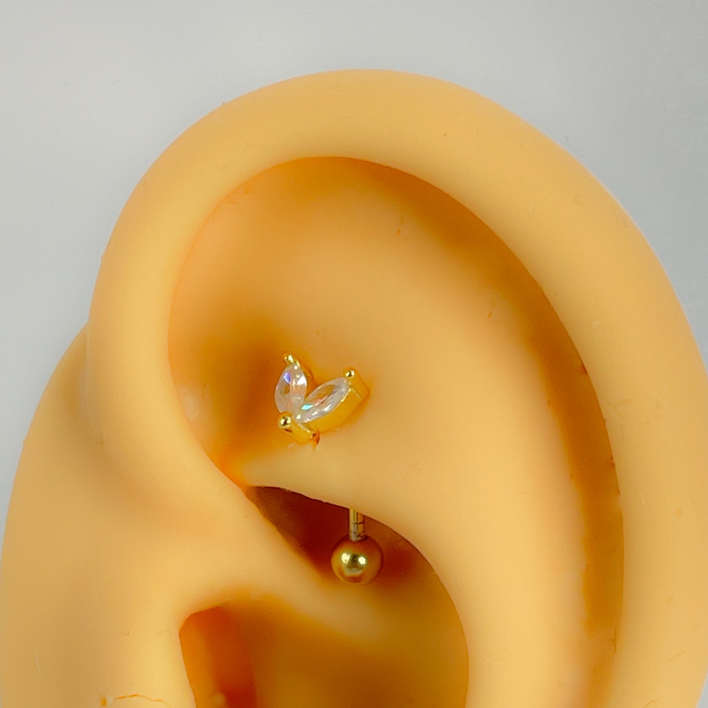 Rook piercing 925 Sterling Silber vergoldet