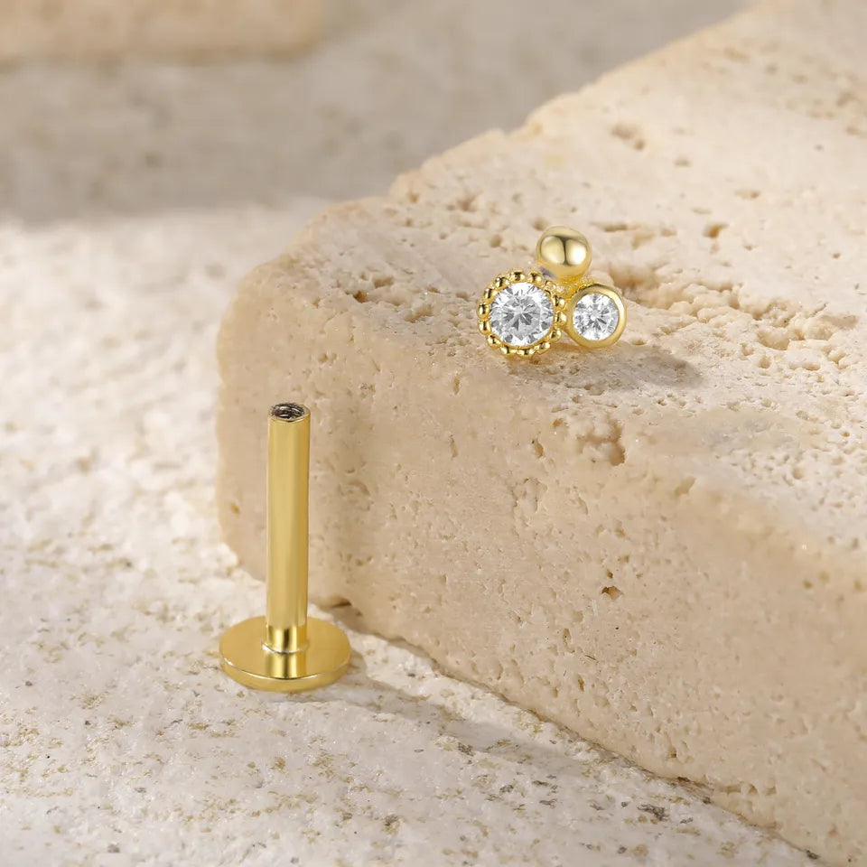 Piercing Flat Back S925 Sterling Silber
