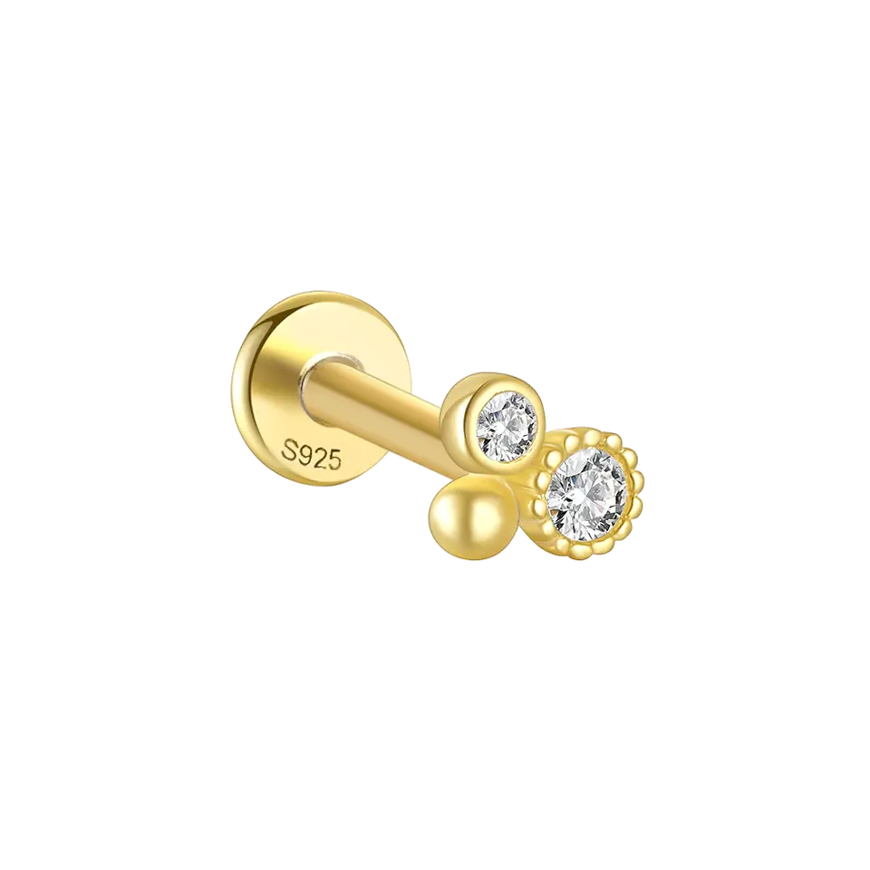 Piercing Flat Back S925 Sterling Silber
