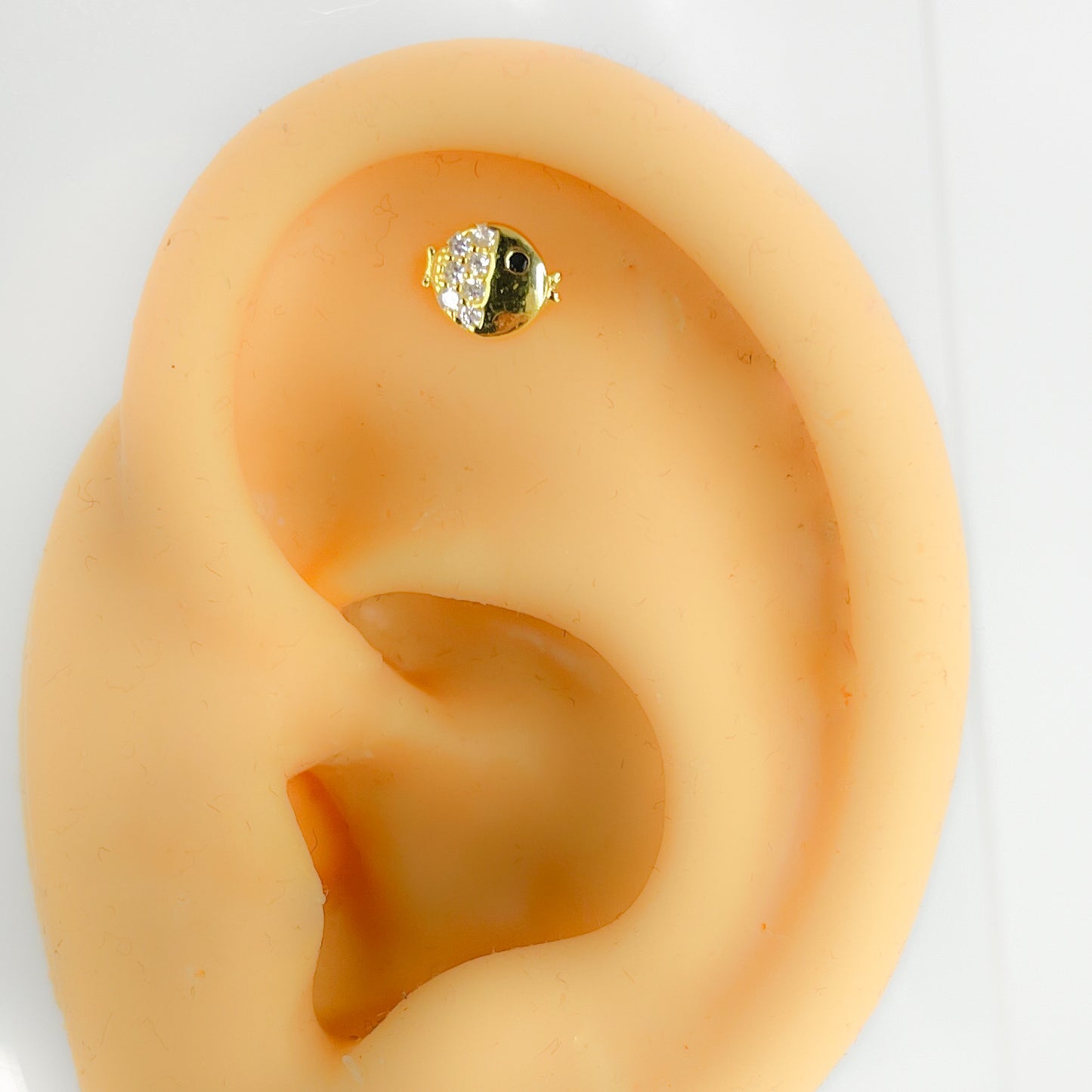 Piercing 925 Silber vergoldet Fisch
