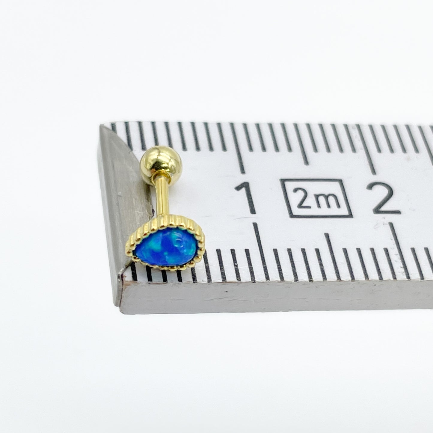 Piercing 925 Silber vergoldet Blue drop