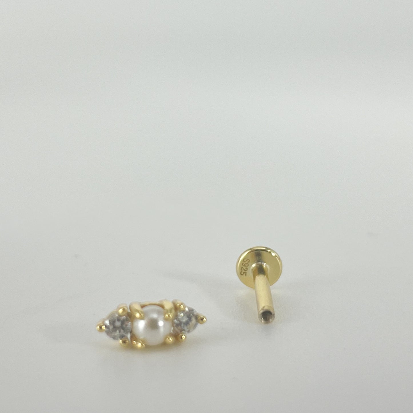 Piercing s925 silber vergoldet mit Perle