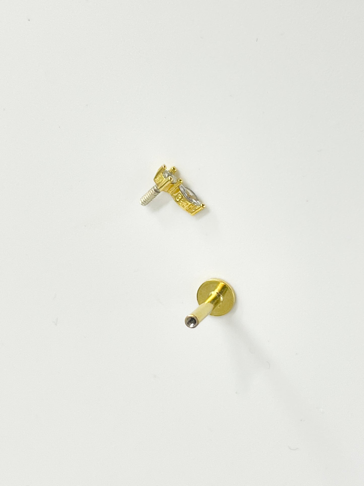 Piercing Flat back Helix 925 silber vergoldet mini
