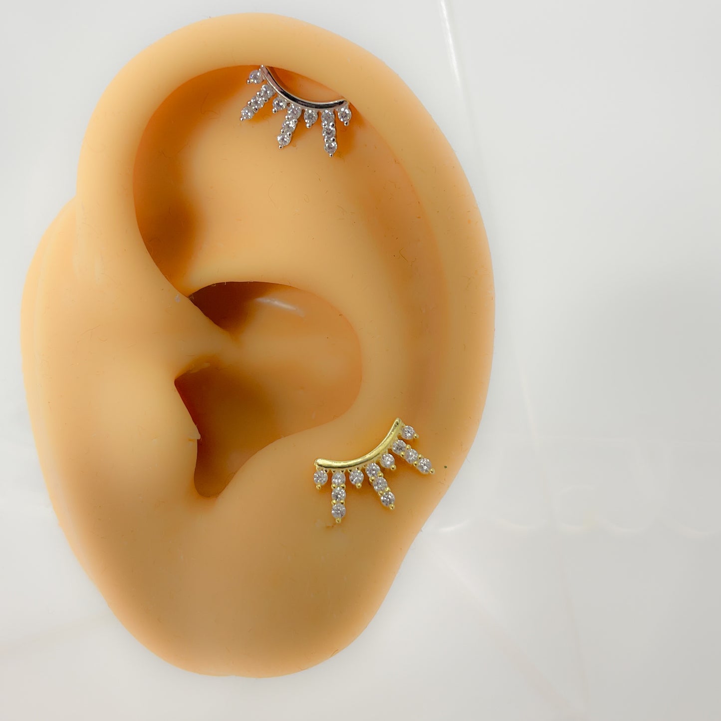 Helix 925 Silber vergoldet bogen Piercing