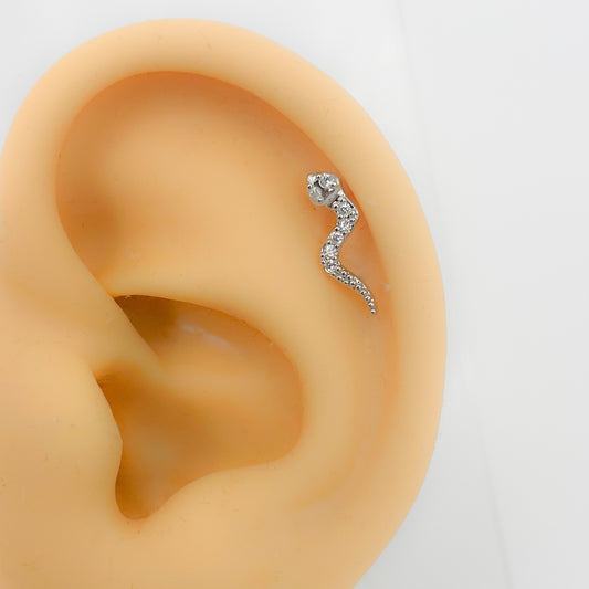 Piercing 316L Chirurgen Stahl Silber Snake