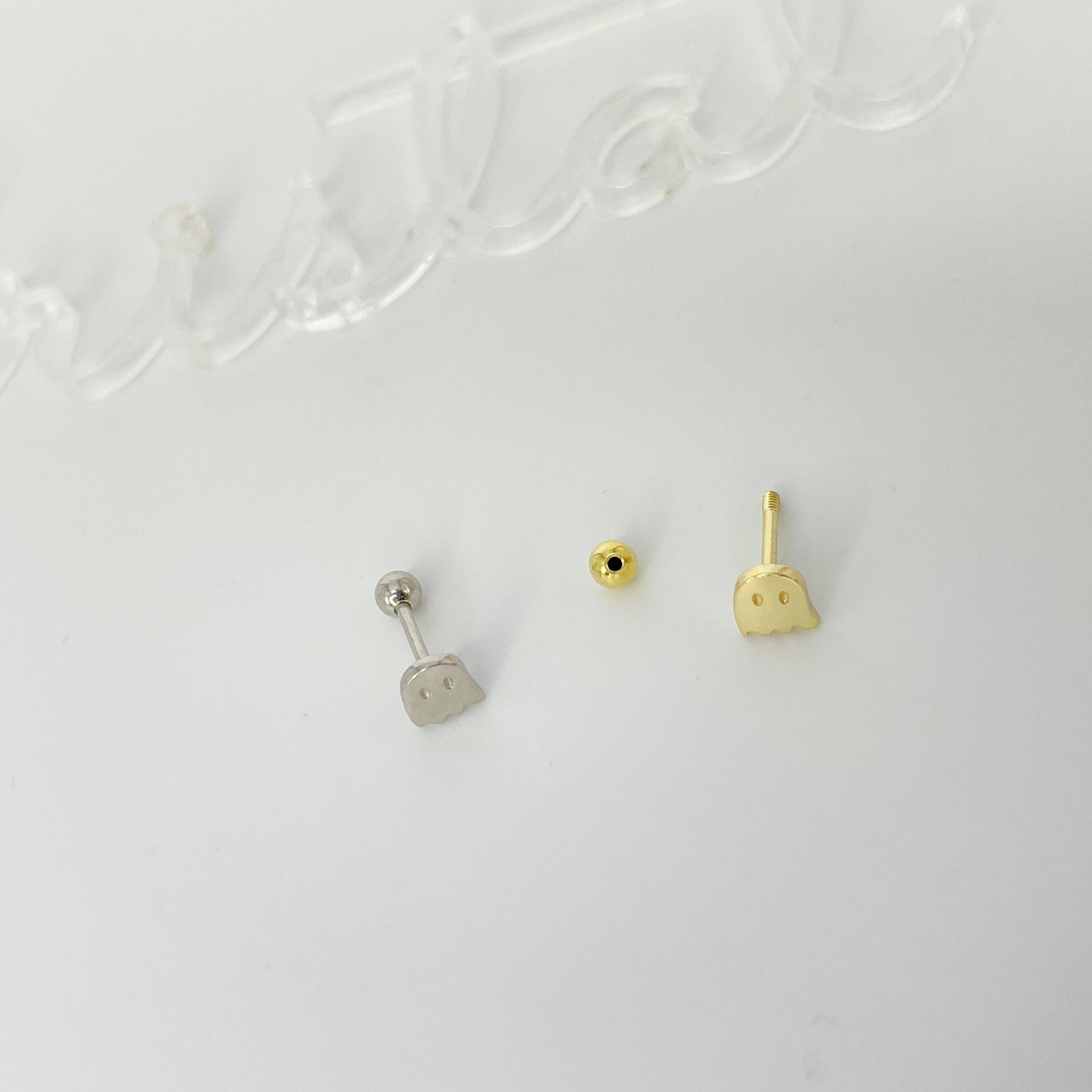 Piercing 925 Silber vergoldet ghost