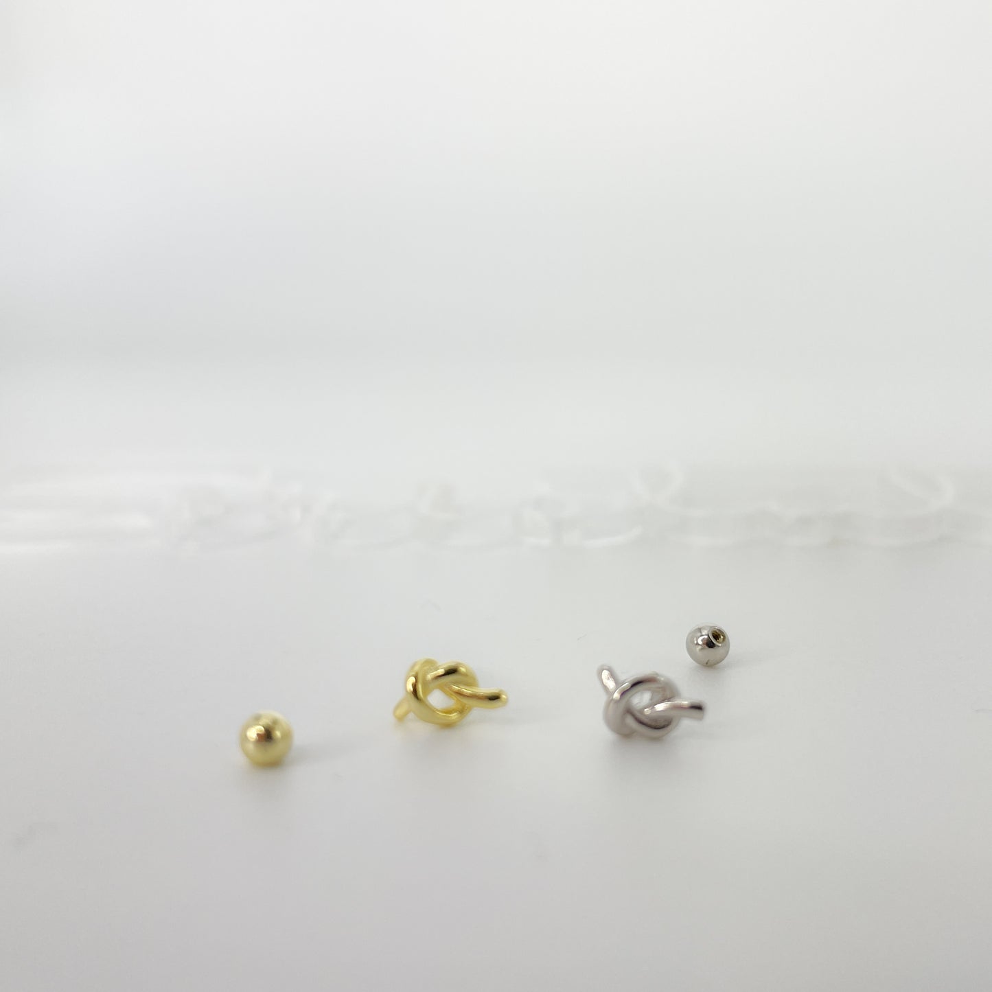 Piercing Helix 925 Silber vergoldet Knoten