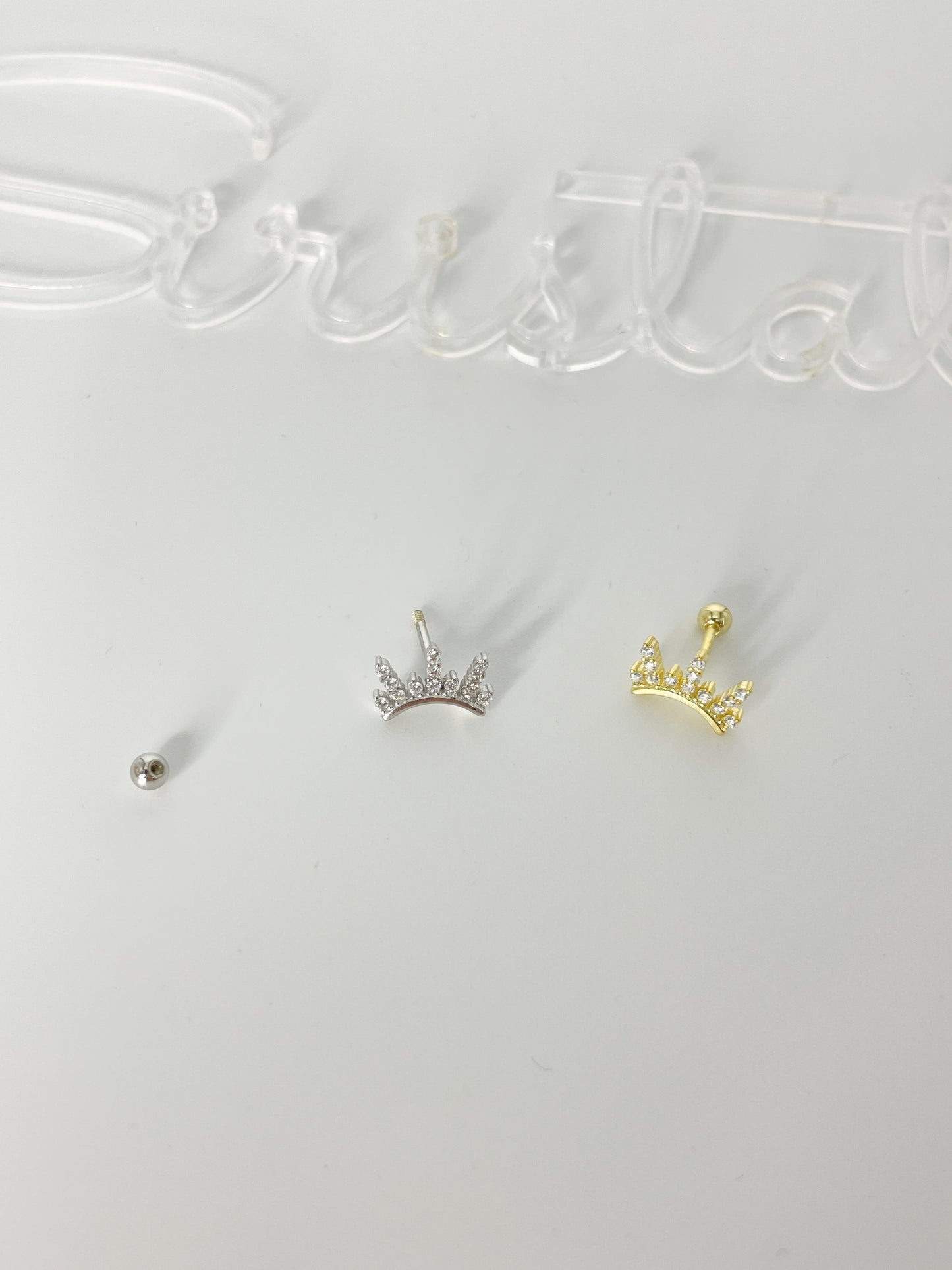 Helix 925 Silber vergoldet bogen Piercing