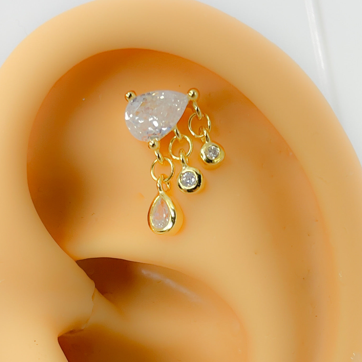 Helix 925 Silber vergoldet Rain Drops