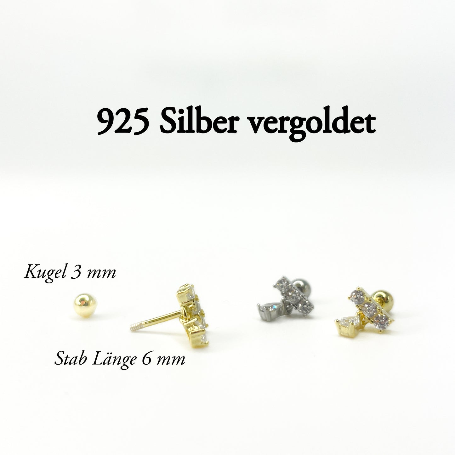 Helix Piercing 925 Silber vergoldet