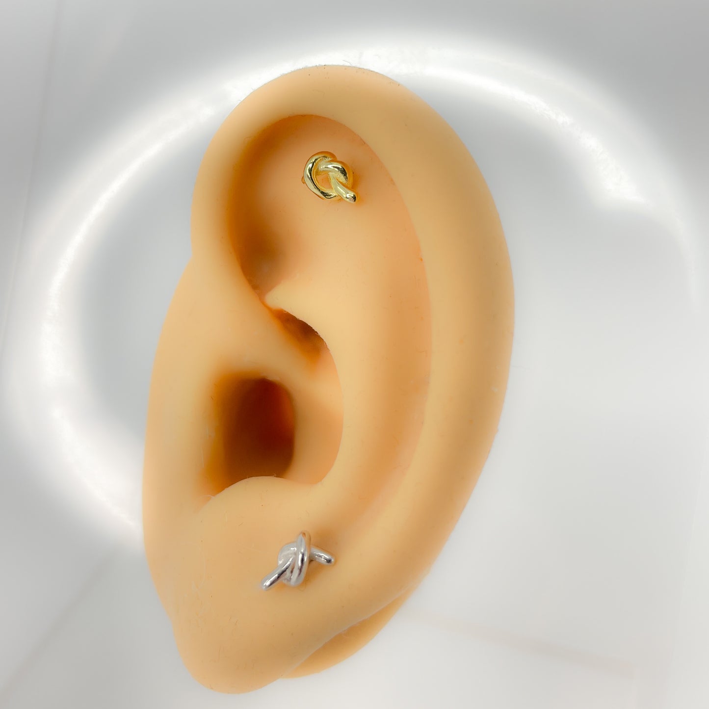 Piercing Helix 925 Silber vergoldet Knoten
