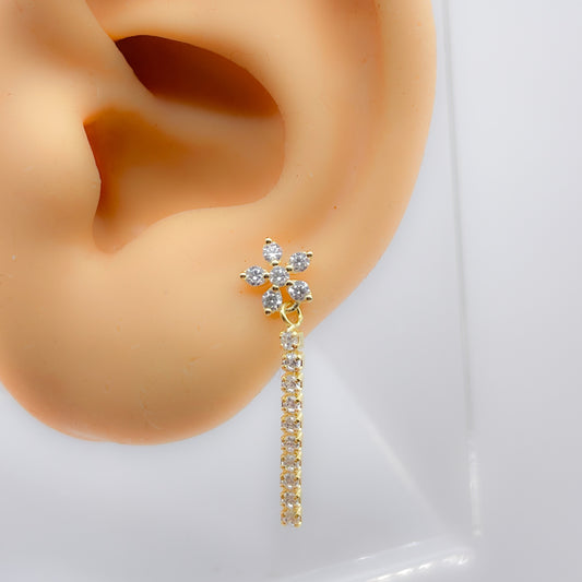 Piercing 925 Silber vergoldet Blume