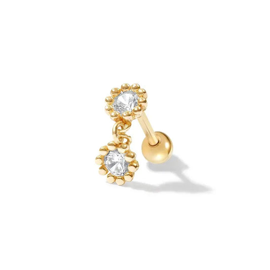 Piercing Tragus Sterling Silber vergoldet