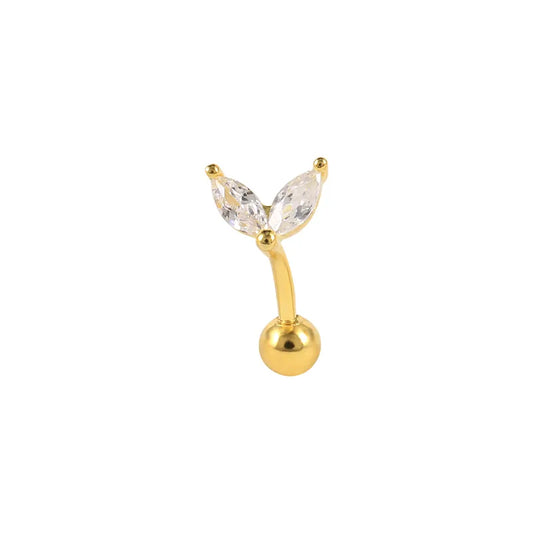 Rook piercing 925 Sterling Silber vergoldet