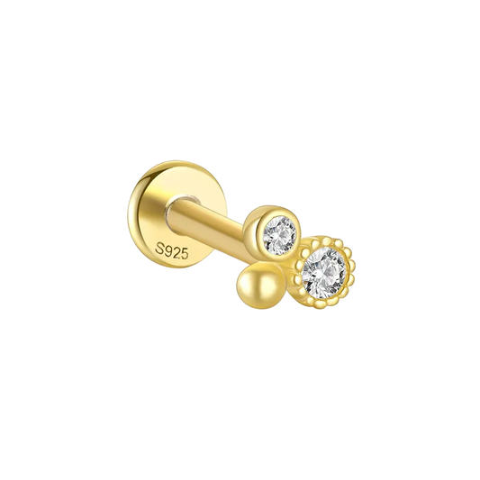 Piercing Flat Back S925 Sterling Silber