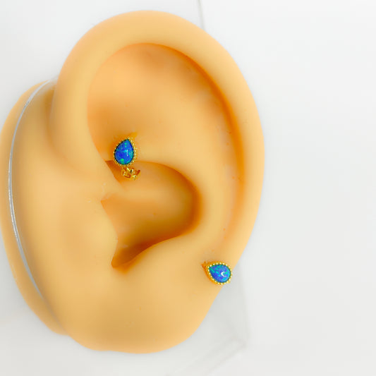 Piercing rook 925 Silber vergoldet