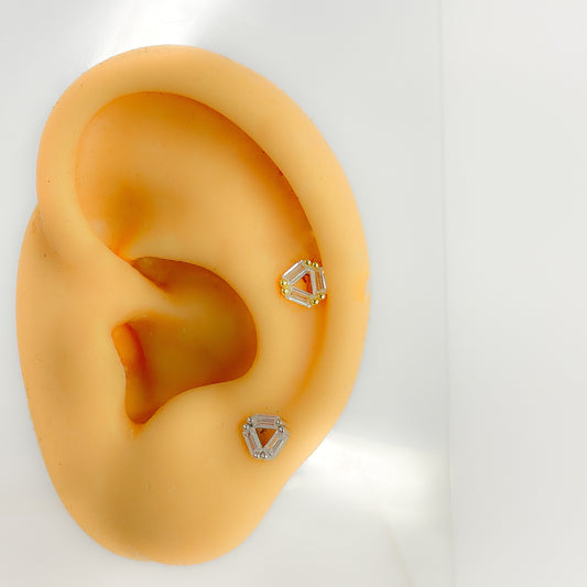 Piercing 925 Silber vergoldet Dreieck