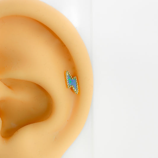 Piercing 925 Silber vergoldet Blitz