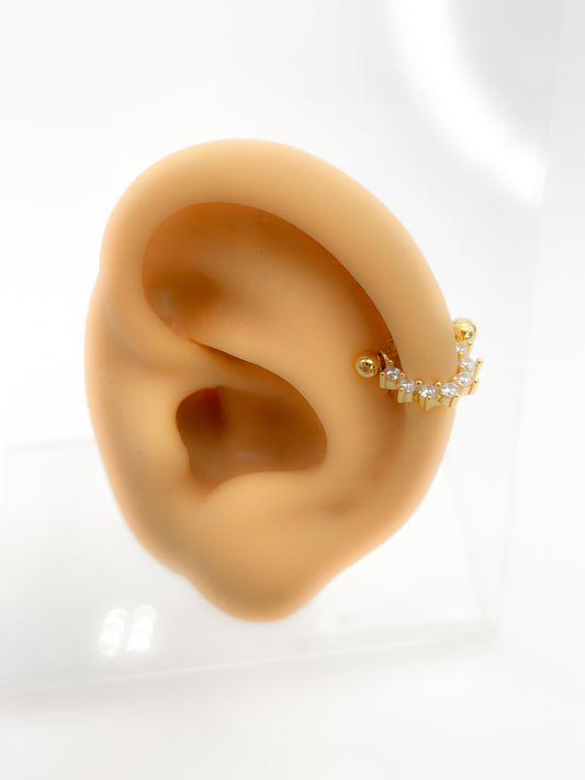 Piercing Helix 925 Silber vergoldet Krone