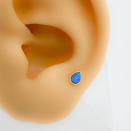 Piercing 925 Silber vergoldet Blue drop