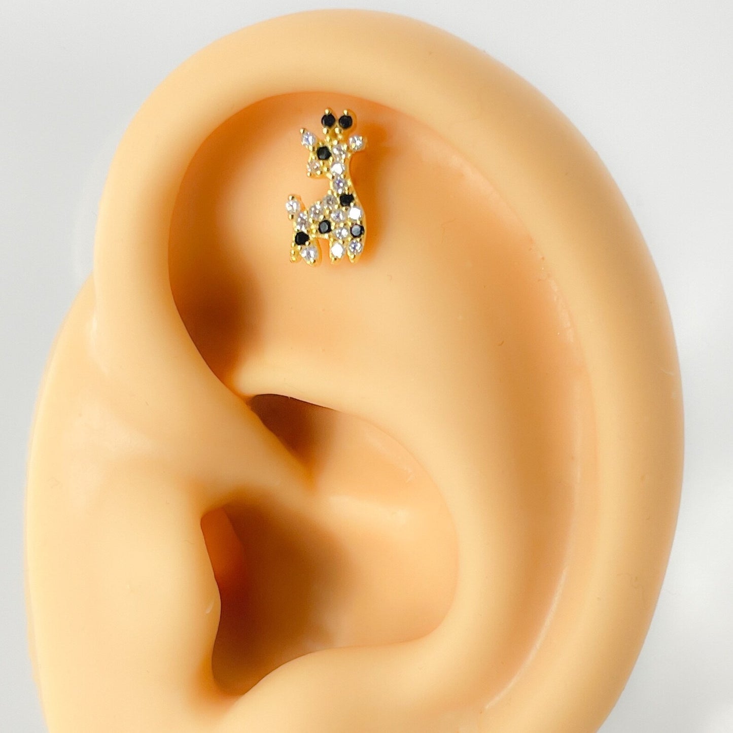 Piercing 925 Silber vergoldet Giraffe