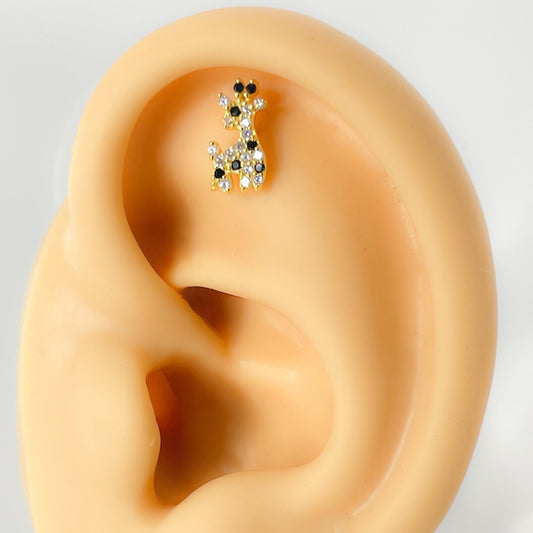 Piercing 925 Silber vergoldet Giraffe