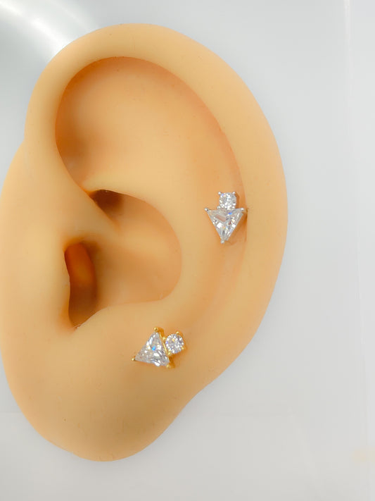 Piercing Helix 925 Silber vergoldet Pfeil