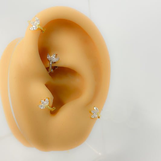 Piercing 925 Silber vergoldet Lotus
