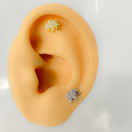 Piercing 925 Silber vergoldet Elefant