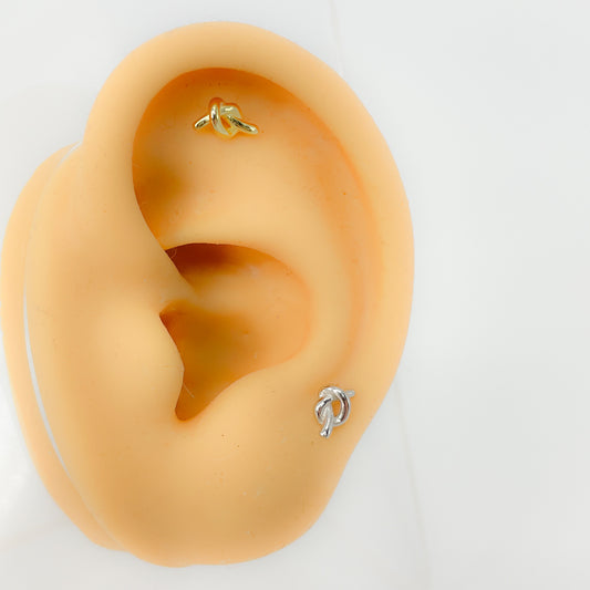 Piercing Helix 925 Silber vergoldet Knoten