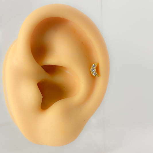 Piercing 925 Silber vergoldet Mond