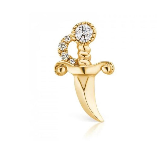 Piercing 925 Sterling Silber vergoldet Schwert
