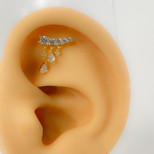 Piercing 925 Silber vergoldet Helix